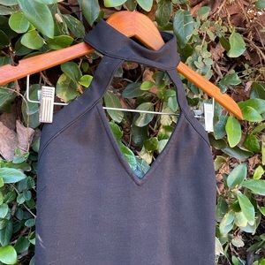 Fitted Little Black Mini Dress with Open Back and Choker